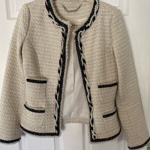 Elegant Cream and Black Women's Jacket
